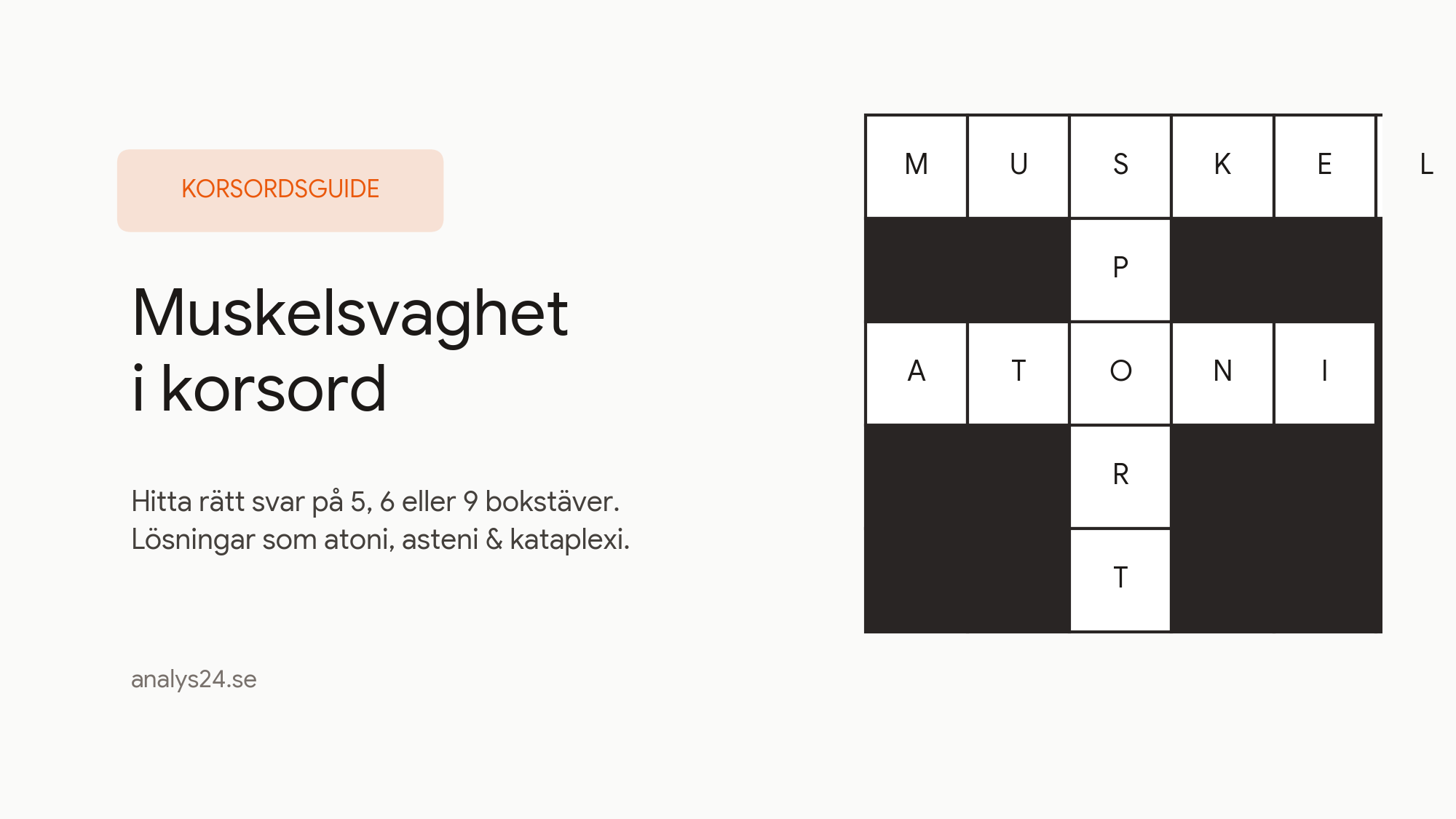 Muskelsvaghet korsord