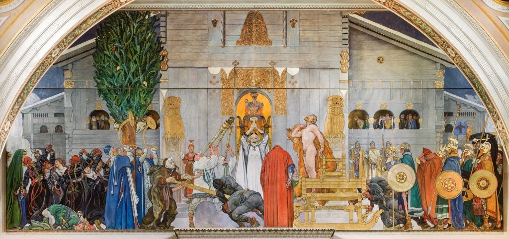 Midvinterblot , 1915. Olja på duk, 640 × 1360 cm. Nationalmuseum, Stockholm.