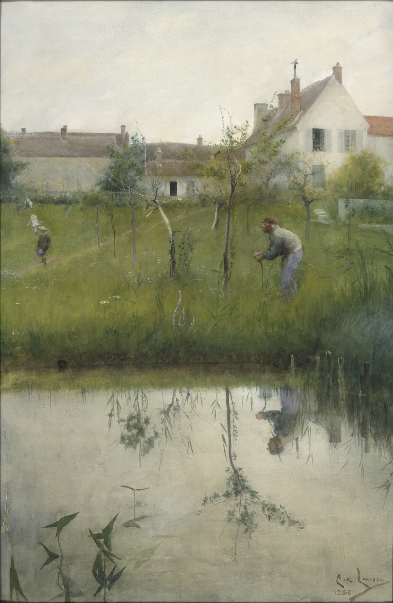Gubben och nyplanteringen , 1883. Akvarell på papper, 93 × 61 cm. Nationalmuseum, Stockholm.