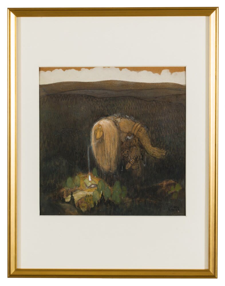 Ett skogstroll , 1909. Akvarell, 32 × 33 cm. Nationalmuseum, Stockholm.