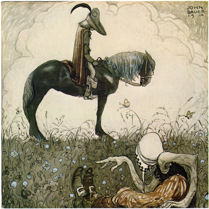 Trollritten , 1910. Illustration till Anna Wahlenbergs saga i Bland tomtar och troll.