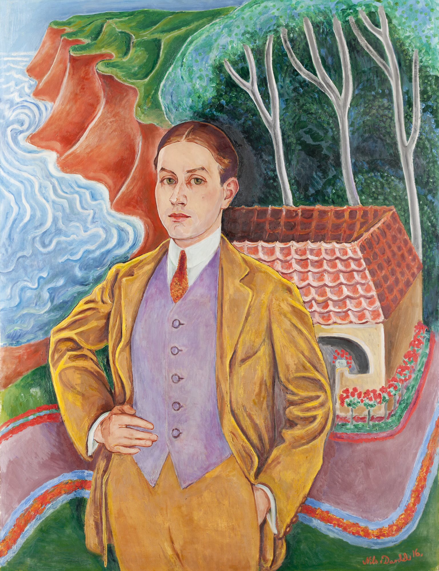 Porträtt av Rolf de Maré , 1916. Olja på duk, 115,5 × 89 cm. Hallwylska museet, Stockholm.